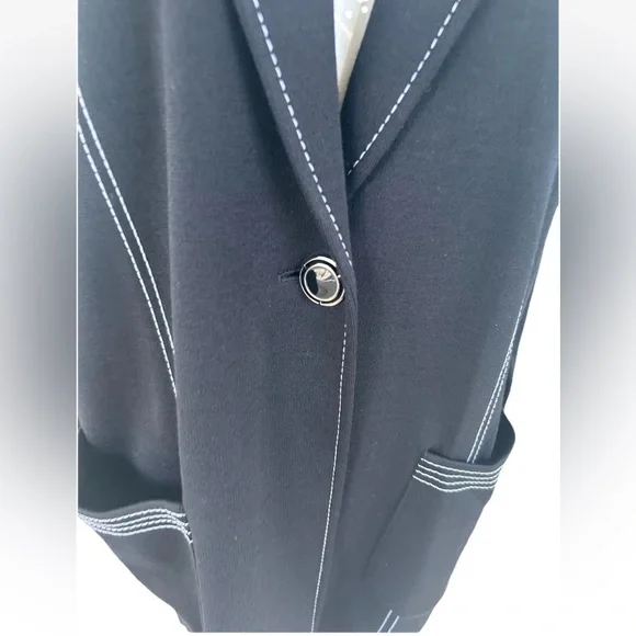 St. John Black Wool Blend One Button SingleJacket Size Small - Picture 10 of 12